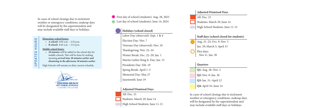 District School Academic Calendar Key for Creeds Elementary