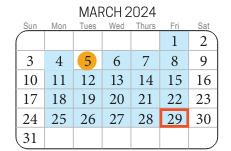 District School Academic Calendar for Green Run Elementary for March 2024