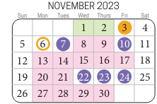 District School Academic Calendar for Creeds Elementary for November 2023
