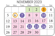 District School Academic Calendar for Green Run Elementary for November 2023