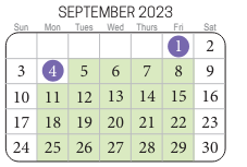 District School Academic Calendar for Creeds Elementary for September 2023