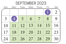 District School Academic Calendar for Green Run Elementary for September 2023
