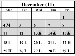 District School Academic Calendar for Sequoia High (CONT.) for December 2023