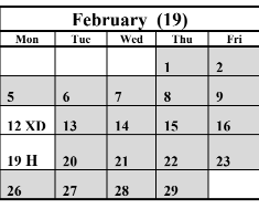 District School Academic Calendar for Highland Elementary for February 2024