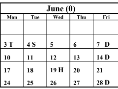 District School Academic Calendar for River Bend (oh) for June 2024