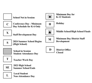 District School Academic Calendar Legend for Four Creeks Elementary