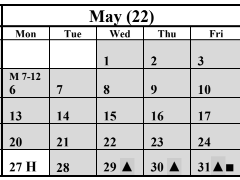 District School Academic Calendar for Mountain View Elementary for May 2024