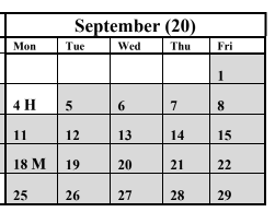 District School Academic Calendar for Charter Alternatives Academy for September 2023