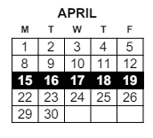 District School Academic Calendar for Paxton Center for April 2024