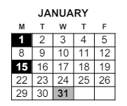 District School Academic Calendar for Paxton Center for January 2024