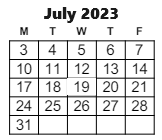 District School Academic Calendar for Paxton Center for July 2023