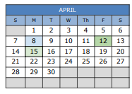 District School Academic Calendar for South Waco Elementary School for April 2024