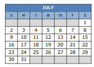 District School Academic Calendar for Hillcrest Professional Devel for July 2023
