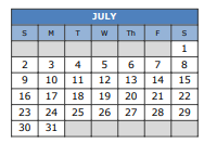 District School Academic Calendar for University Middle for July 2023