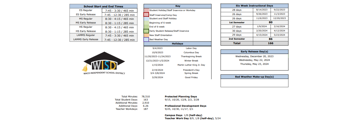 District School Academic Calendar Key for Mountainview Elementary School