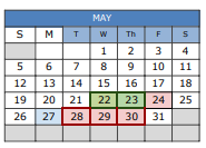 District School Academic Calendar for Waco High School for May 2024