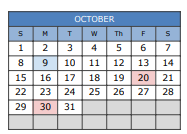 District School Academic Calendar for Trinity Lutheran Sch for October 2023