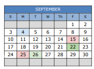 District School Academic Calendar for Bell's Hill Elementary School for September 2023