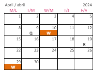 District School Academic Calendar for Partnership Elementary for April 2024