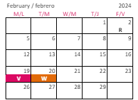 District School Academic Calendar for Wakefield Middle for February 2024