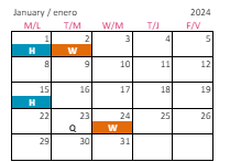 District School Academic Calendar for Wakefield Middle for January 2024