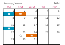 District School Academic Calendar for Jones Dairy Elementary for January 2024