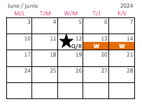 District School Academic Calendar for York Elementary for June 2024