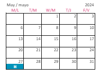 District School Academic Calendar for Morrisville Elementary for May 2024