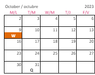 District School Academic Calendar for Barwell Road Elem for October 2023
