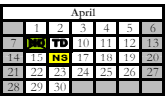 District School Academic Calendar for Butcher Community Center for April 2024