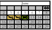 District School Academic Calendar for Butcher Community Center for June 2024
