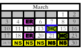 District School Academic Calendar for Butcher Community Center for March 2024