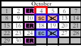 District School Academic Calendar for Butcher Community Center for October 2023
