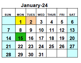 District School Academic Calendar for Lighthouse Academy Alternative School for January 2024