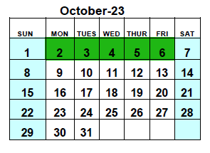 District School Academic Calendar for Lighthouse Academy Alternative School for October 2023
