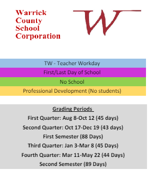 District School Academic Calendar Legend for John H Castle Elementary Sch