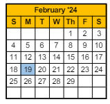 District School Academic Calendar for Jefferson Elementary School for February 2024