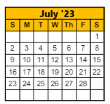 District School Academic Calendar for Jefferson Elementary School for July 2023