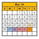 District School Academic Calendar for Jefferson Elementary School for May 2024