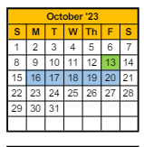District School Academic Calendar for Jefferson Elementary School for October 2023