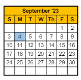 District School Academic Calendar for Jefferson Elementary School for September 2023