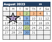District School Academic Calendar for Cactus Wren Elementary School for August 2023