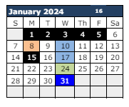 District School Academic Calendar for Cactus Wren Elementary School for January 2024