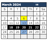 District School Academic Calendar for Cactus Wren Elementary School for March 2024