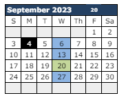 District School Academic Calendar for Cactus Wren Elementary School for September 2023