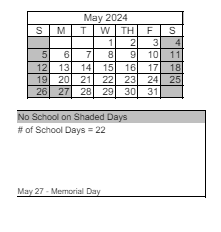 District School Academic Calendar for Peavine Elementary School for May 2024