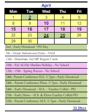 District School Academic Calendar for Maloney Interdistrict Magnet School for April 2024