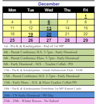 District School Academic Calendar for Maloney Interdistrict Magnet School for December 2023
