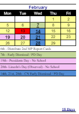 District School Academic Calendar for Maloney Interdistrict Magnet School for February 2024