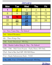 District School Academic Calendar for Maloney Interdistrict Magnet School for January 2024